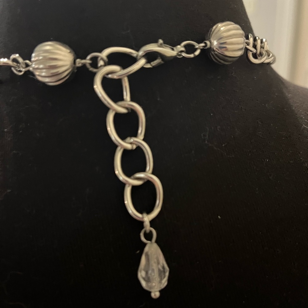 Boston Proper Silver/Pearl Necklace - image 2